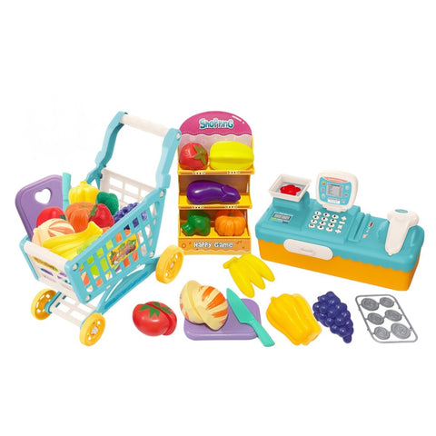 Set de Supermercado de Juguete con Caja Registradora – 43 Piezas