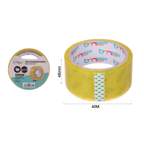 Cinta de Embalaje Transparente Amarilla 48mm x 40y – 45 micras
