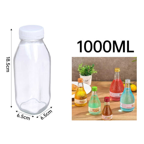Frasco de Vidrio para Jugos con Tapa Plástica 1000ml