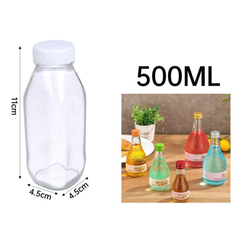 Frasco de Vidrio para Jugos con Tapa Plástica 500ml