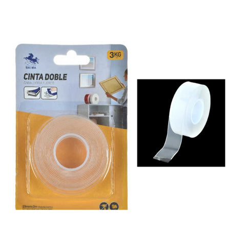 Cinta Doble Faz Acrílica 19mm x 2m – Protector Blanco