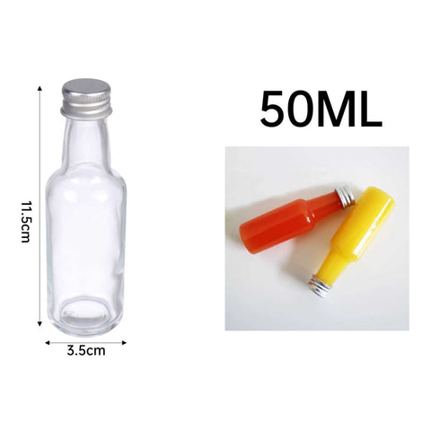Botella de Vidrio 50ml con Tapa Metálica