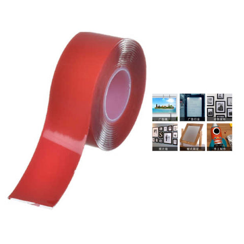 Cinta Doble Faz Acrílica 2.4mm x 2m – Protector Rojo