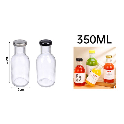 Botella de Vidrio 350ml con Tapa Metálica Color Variado