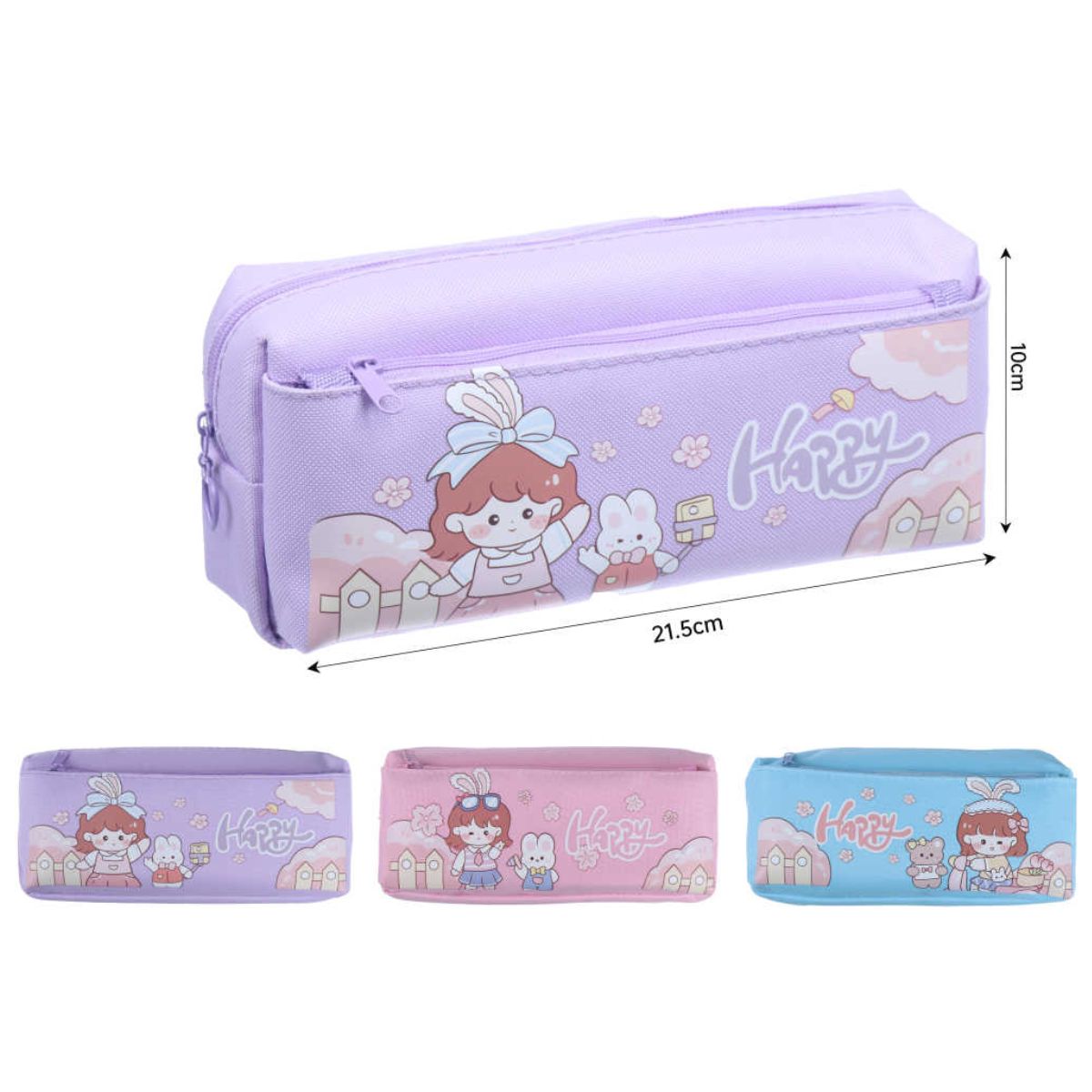 Estuche Escolar Niños Diseños Kawaii 21.5Cm