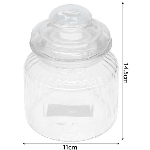 Frasco de Vidrio Estriado con Tapa Hermética – 540ml