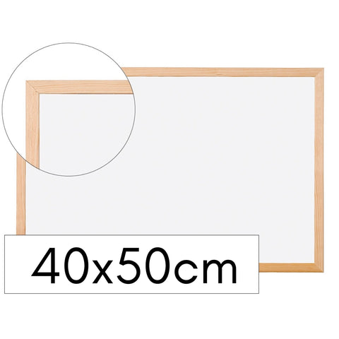 Pizarra Blanca Acrílica 40x50 cm - Marco de Madera Elegante