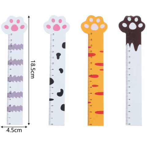 Regla de 15cm con Diseño de Huella de Gatito - Ideal para Niños y Estudiantes