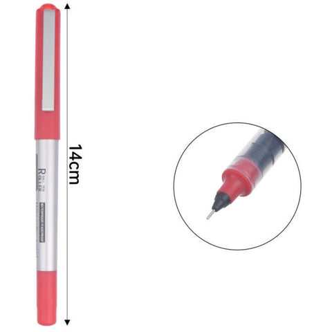 Bolígrafo de Gel Punta Fina 0.5 mm - Tinta Roja de Secado Rápido