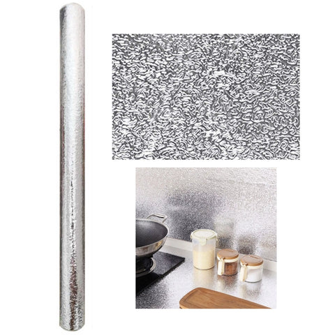 Rollo Papel Adhesivo Protector para Cocina Lavable – Plateado, 40 cm x 2 m