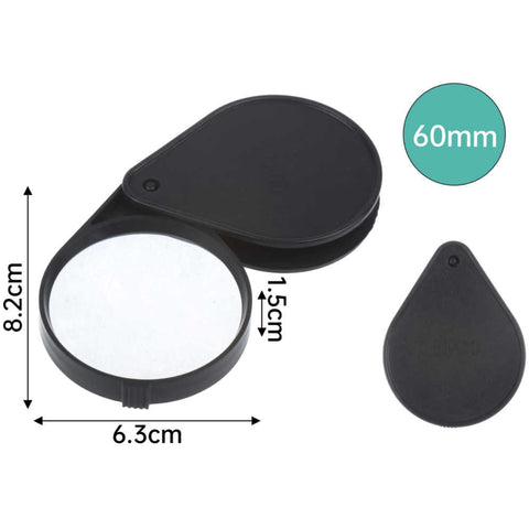 Lupa Plegable de Plástico 60mm - 3x de Aumento - 1PCS