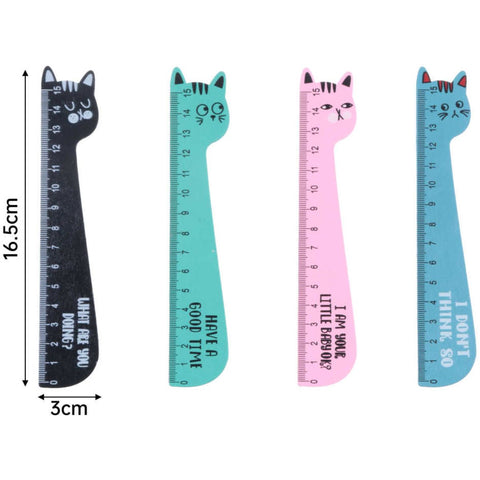 Regla de 15cm con Diseño de Gatito - Ideal para Niños y Estudiantes