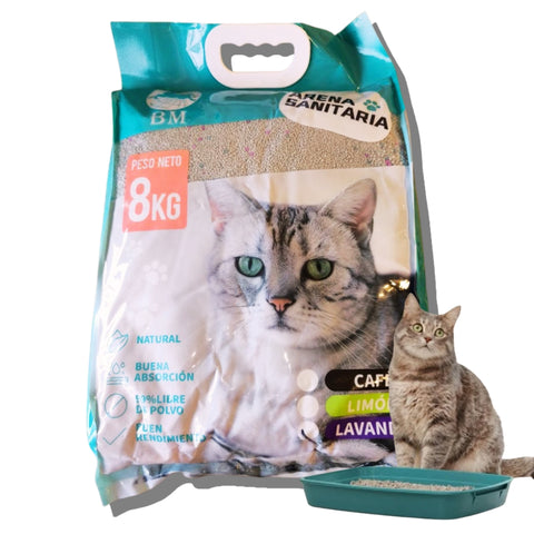 Arena Sanitaria Aglutinante 8kg Aroma Lavanda Cafe Limon