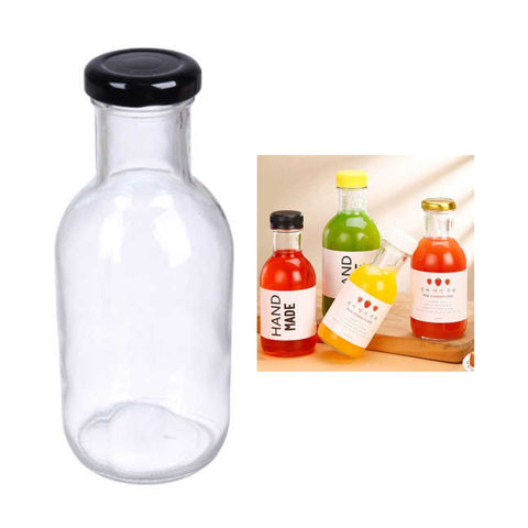 Botella de Vidrio 250ml con Tapa Metálica Color Variado