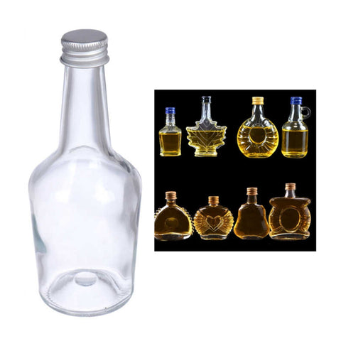 Mini Botella de Vidrio 100ml con Tapa Metálica