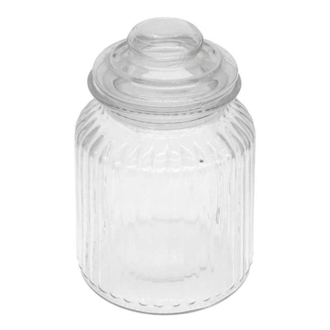 Frasco de Vidrio Estriado con Tapa Hermética – 960ml
