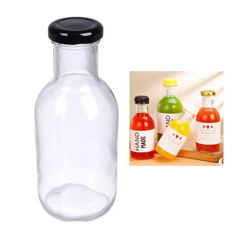 Botella de Vidrio 350ml con Tapa Metálica Color Variado