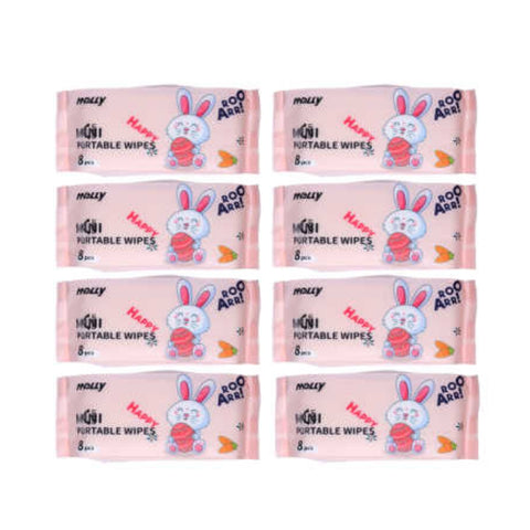 Pack 10 Toallitas Húmedas Mini de Bolsillo 64 Unidades