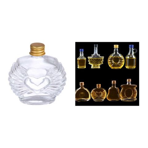 Mini Botella Decantador de Whisky 50ml Corazón con Tapa Metálica