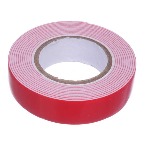 Cinta Doble Cara EVA 1.8cm x 2m con Adhesivo Blanco y Película Roja