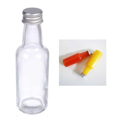 Botella de Vidrio 50ml con Tapa Metálica
