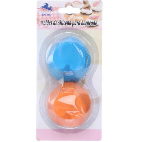 Molde para Hornear de Silicona - Pack de 6 Unidades Rosas y Corazones