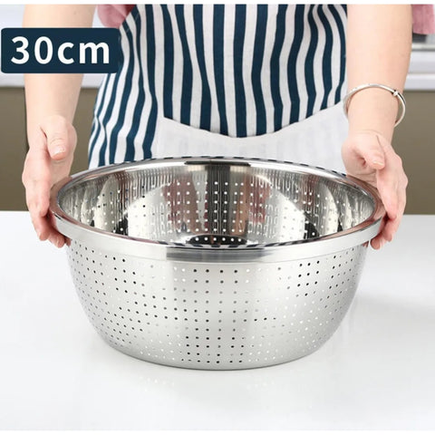 Colador Grueso de Acero Inoxidable 30cm para Cocina