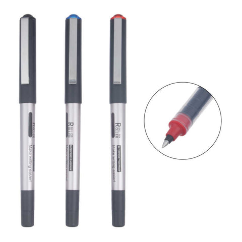 Set de 3 Bolígrafos de Gel 0.5 mm - Rojo, Azul y Negro
