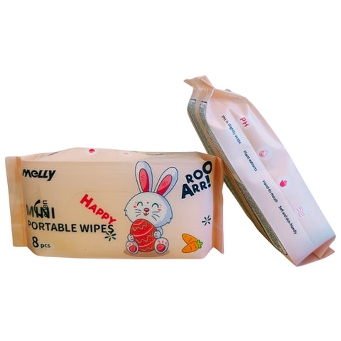 Pack 10 Toallitas Húmedas Mini de Bolsillo 64 Unidades