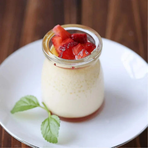 Pack de 6 Frascos de Vidrio Pudding 150 ml Con Tapa Plástica