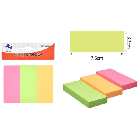 Notas Adhesivas E4-3 - Fluorescentes 3x4 cm