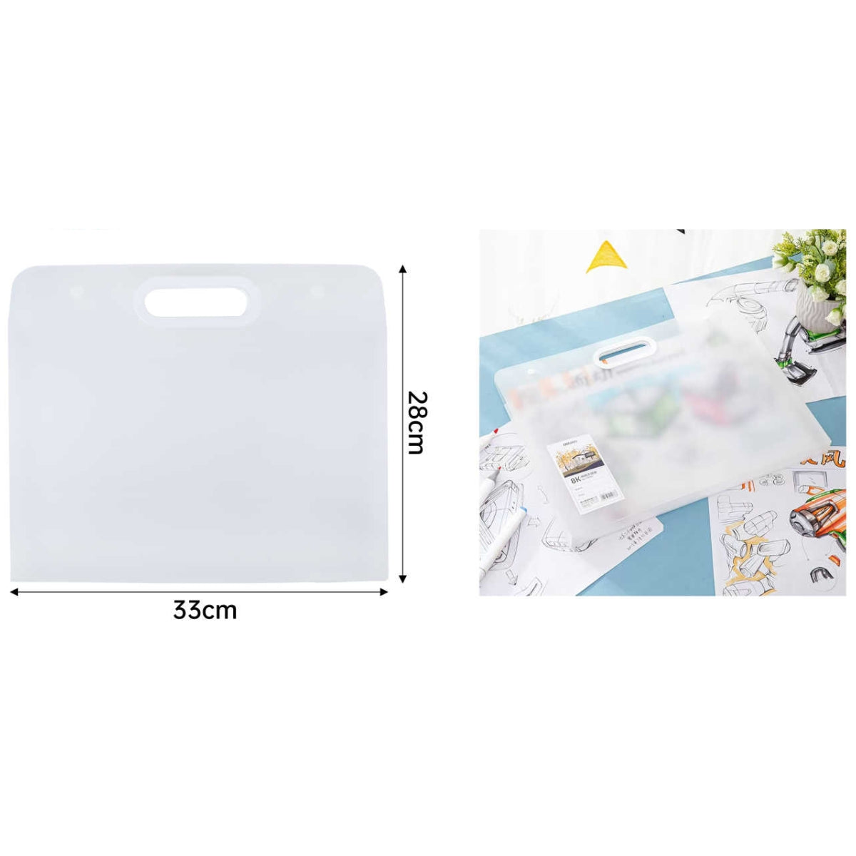 Carpeta Portadibujo DSL-8992, 28x33cm Ideal para Guardar Bocetos y Materiales de Arte