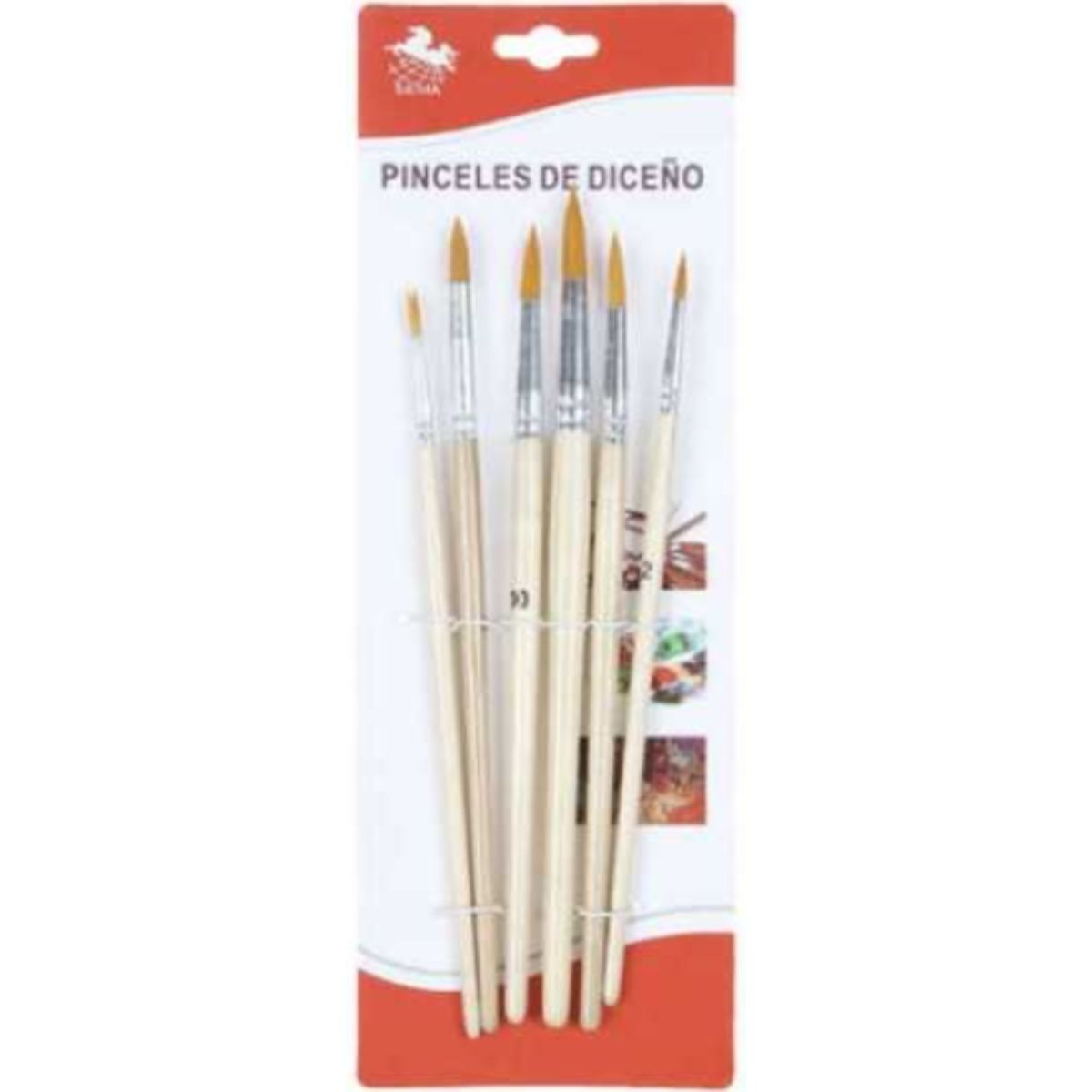 Set de pinceles mango de madera