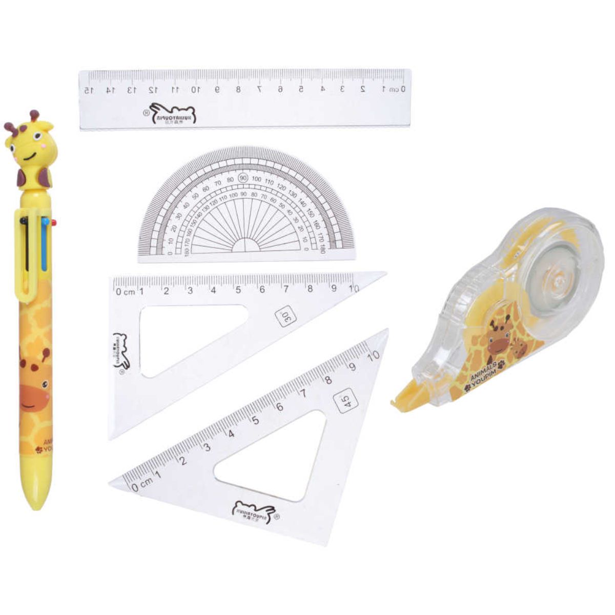 Set de Papelería 9921 con Cuerda para Saltar, Lápiz, Sacapuntas, Borrador y Regla