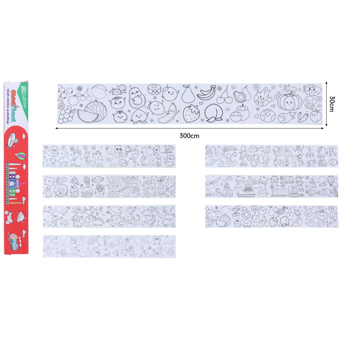 Cintas Adhesivas con Diseño para Colorear "WS-8" 3M x 30CM