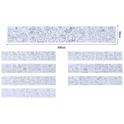 Cintas Adhesivas con Diseño para Colorear "WS-8" 3M x 30CM