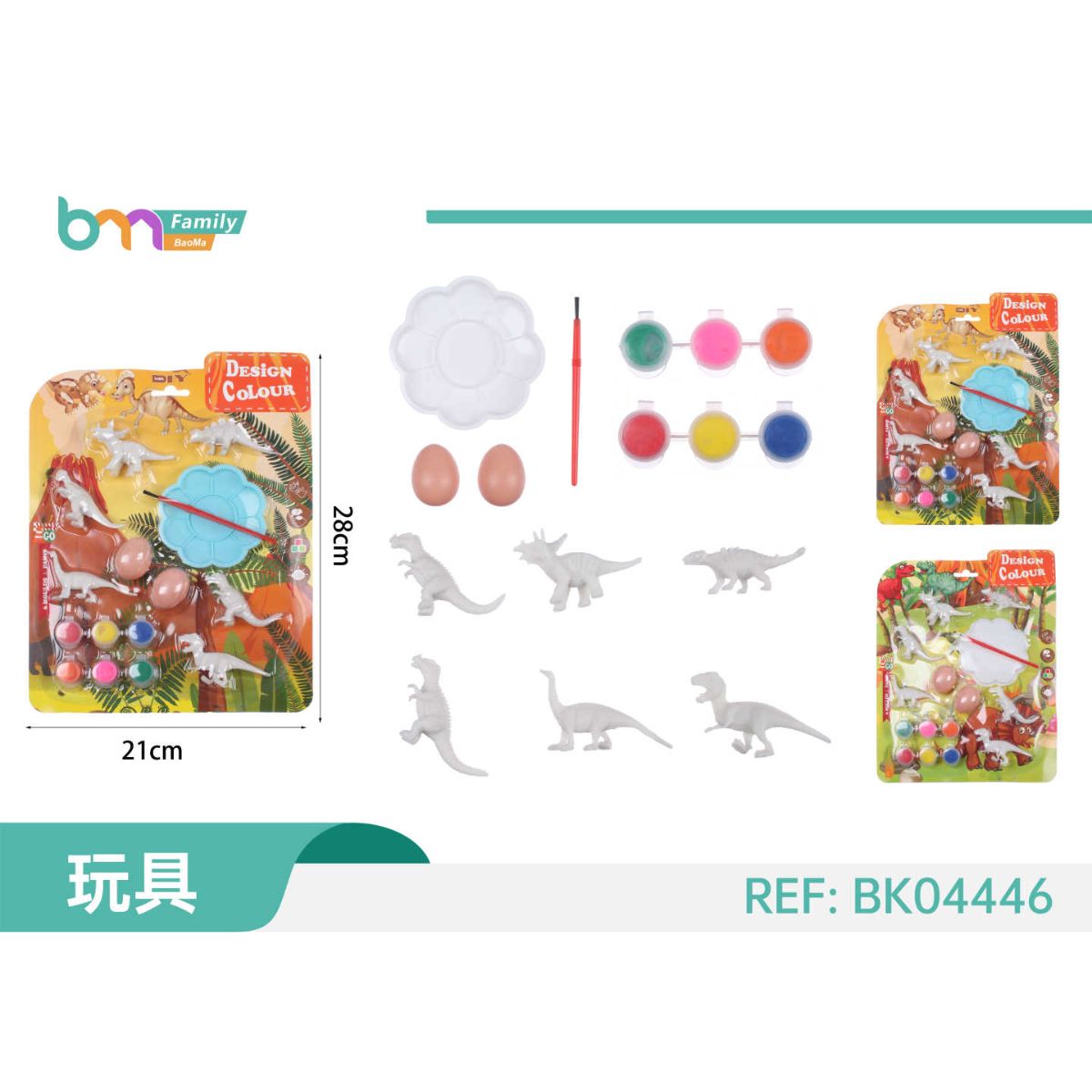 Set DIY de Pintura de Dinosaurios con 6 Figuras, 2 Huevos y Pincel