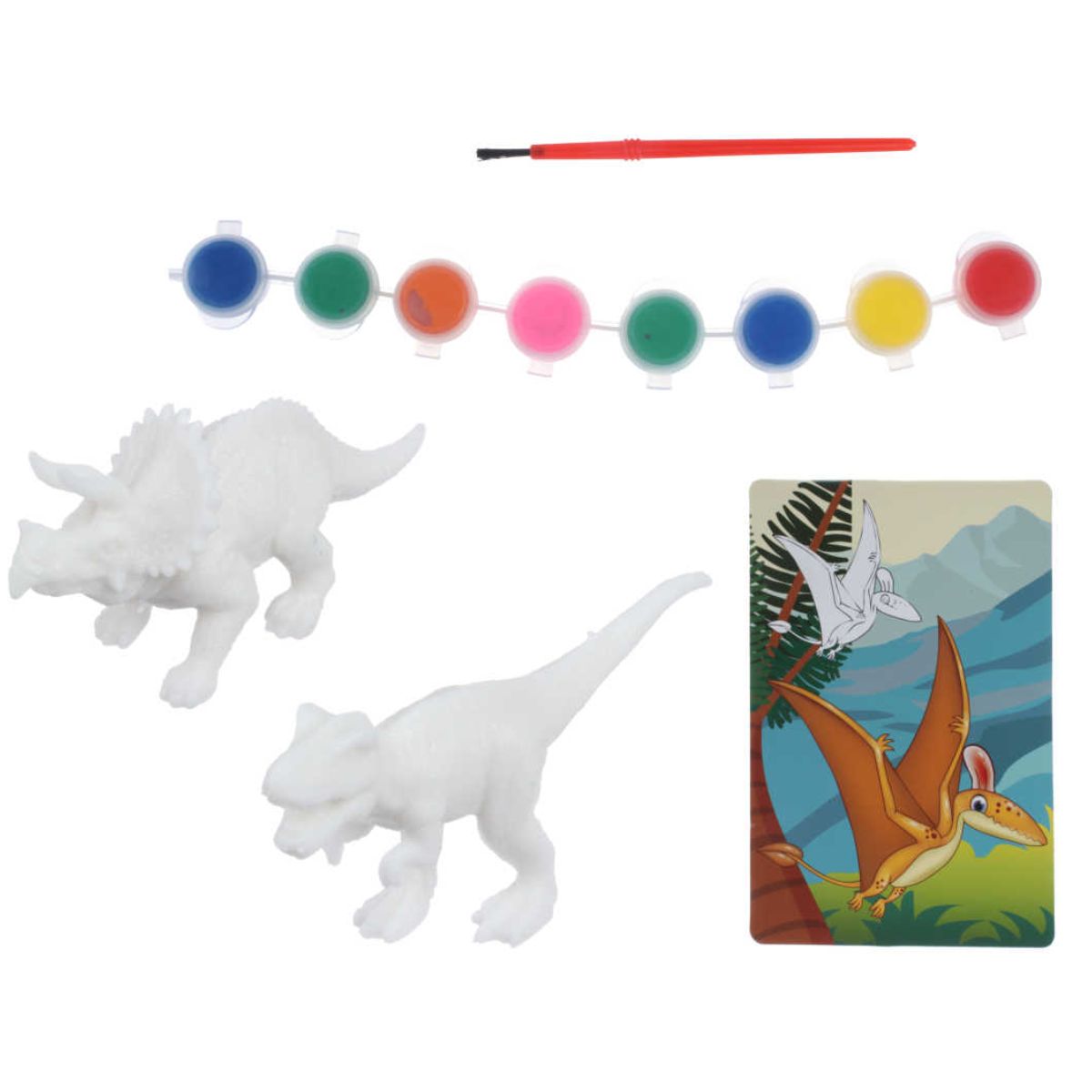 Set de Dinosaurios para Pintar con Acuarelas y Pincel