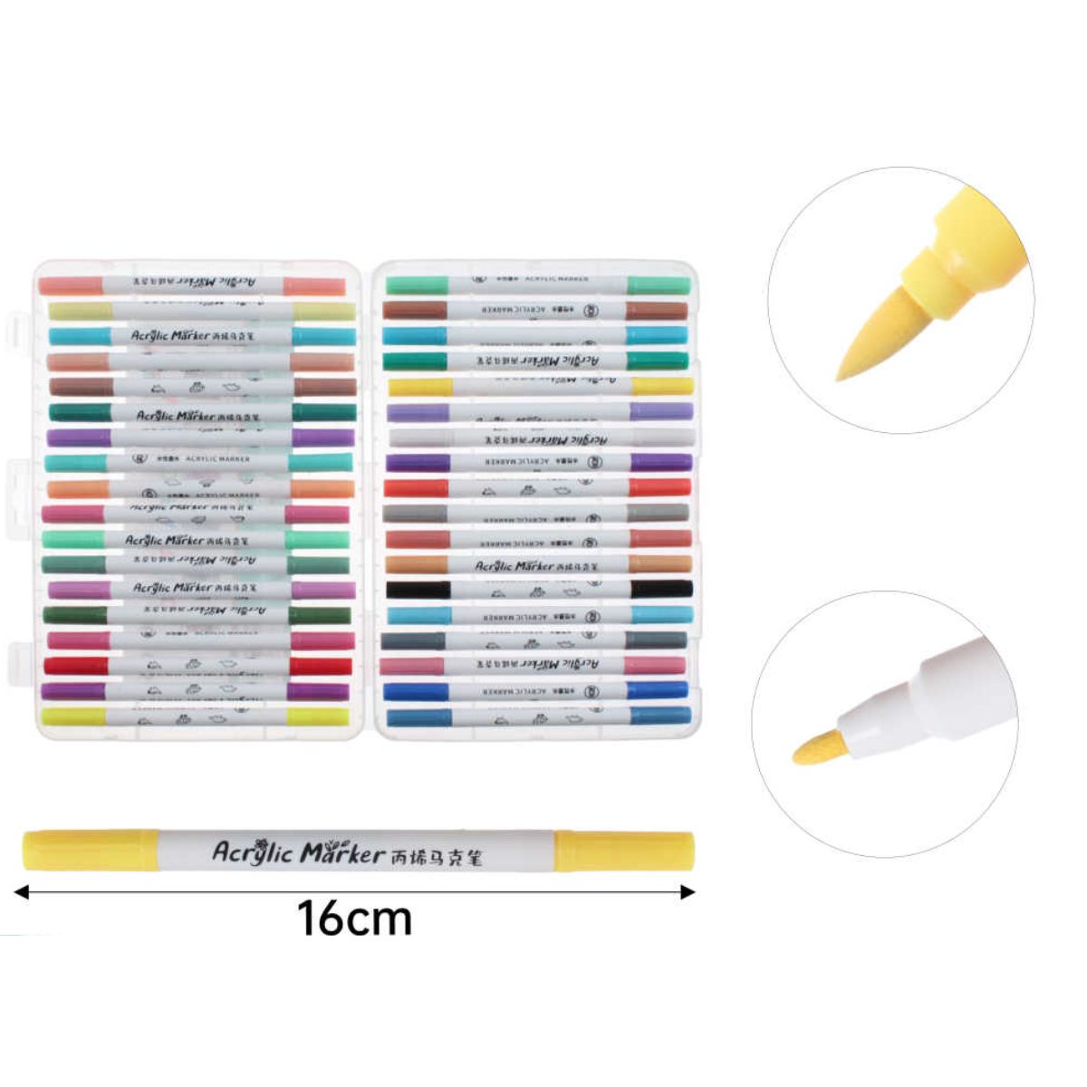 Marcadores Acrílicos de Doble Punta - 36 Piezas