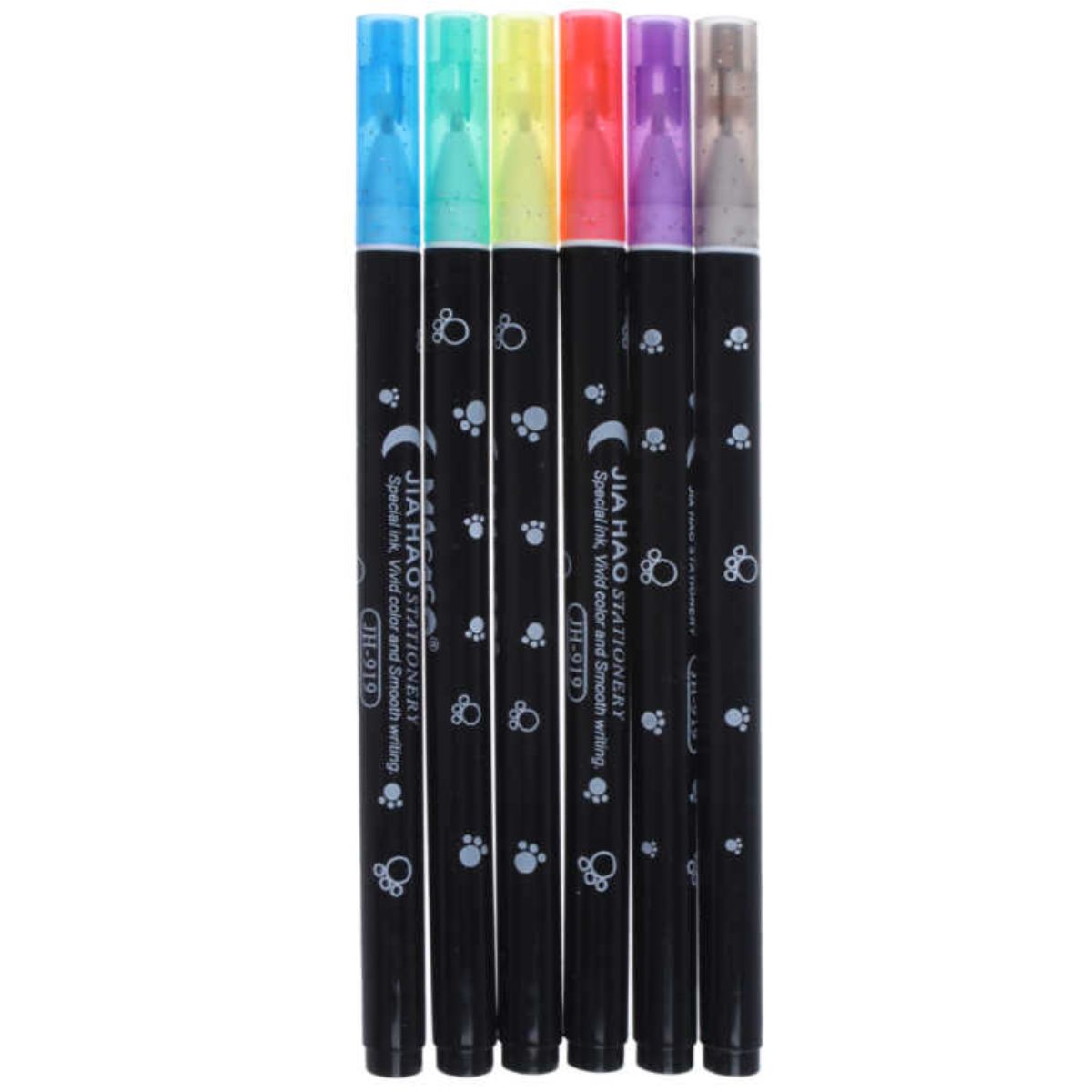 Lápices Marcadores 919-6 - Set de 6 Pcs con Tinta Gel Brillante