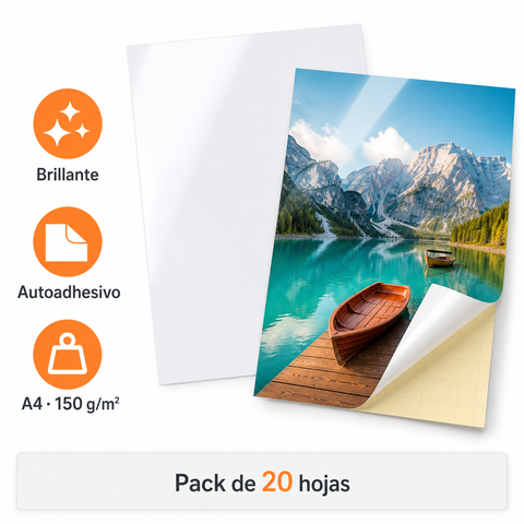 Papel autoadhesivo brillante A4 150 gramos