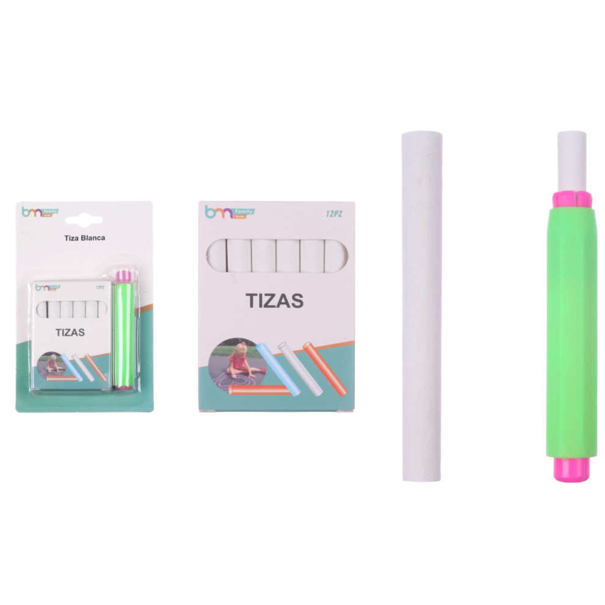 Set de 12 Tizas Blancas con Funda Protectora