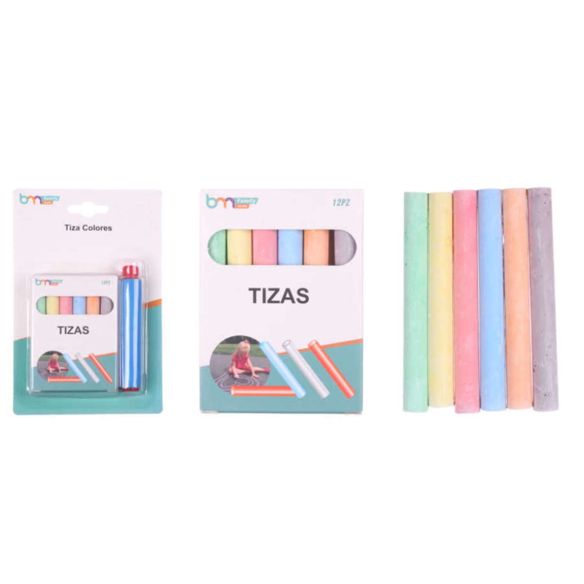 Set de 12 Tizas de Colores con Funda Protectora