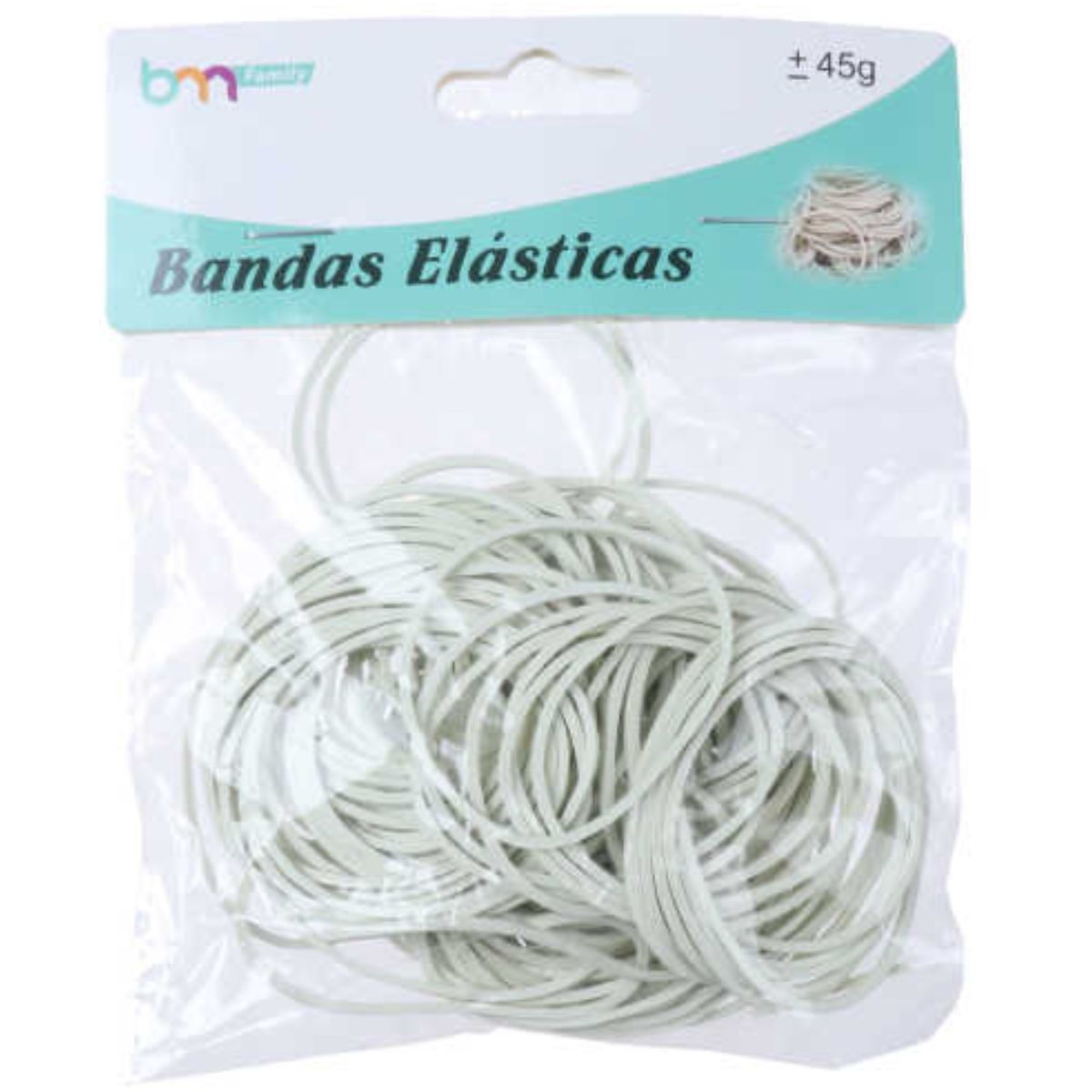 Bolsita de Elásticos de 45 g - 45 Unidades Blancos en Material Importado