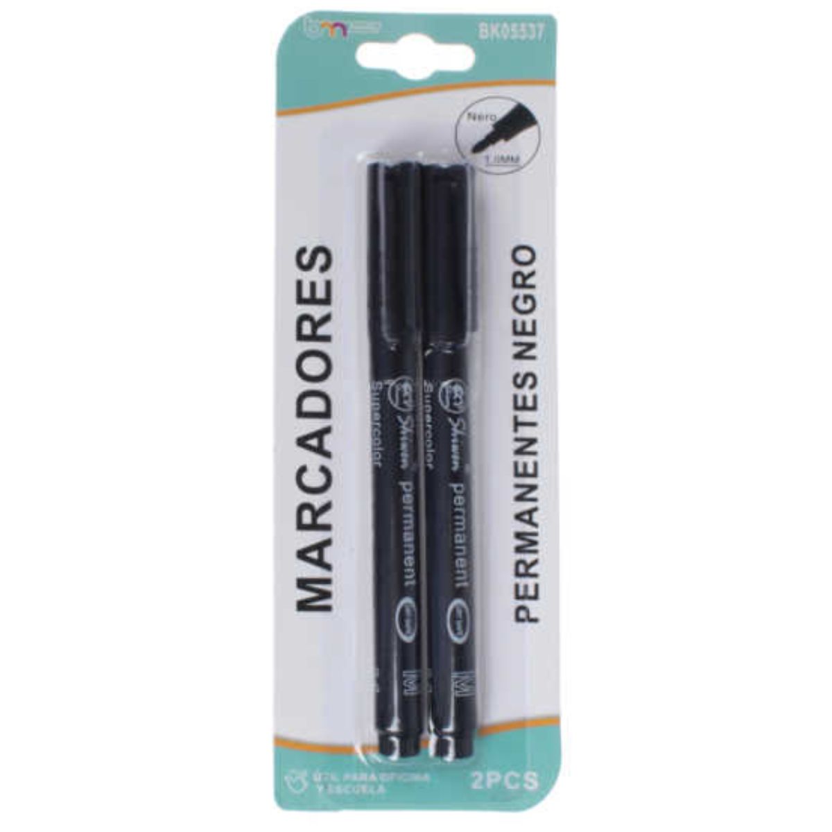 Marcadores Permanentes Negros de 14 cm - Set de 2 Pcs con Punta de Fieltro