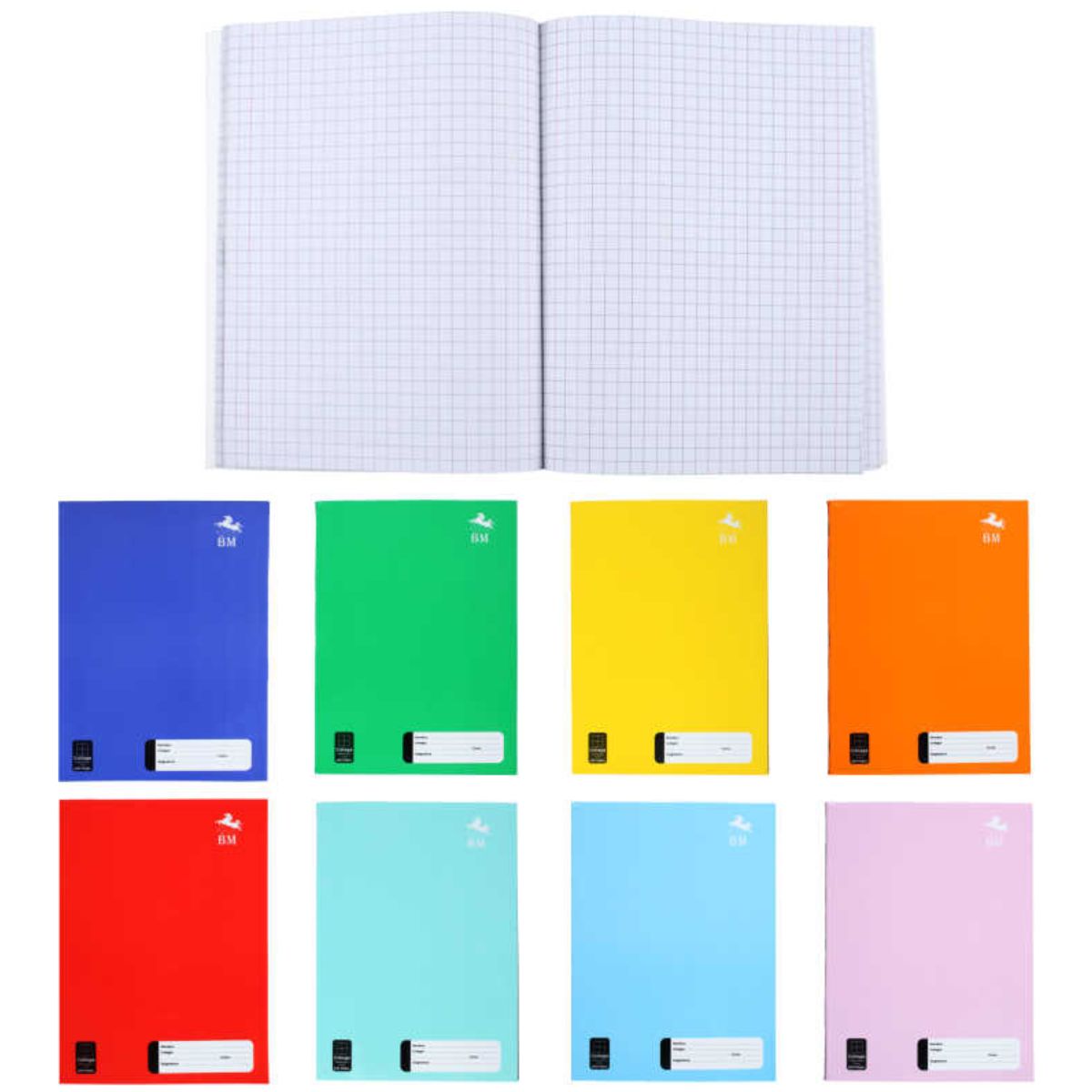 Pack 10 Cuadernos de 100 Páginas Cuadriculado 7x7 A5