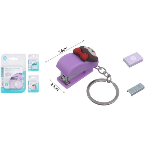 Mini Corchetera con Llavero, 10mm - Compacta y Práctica para Oficina y Casa