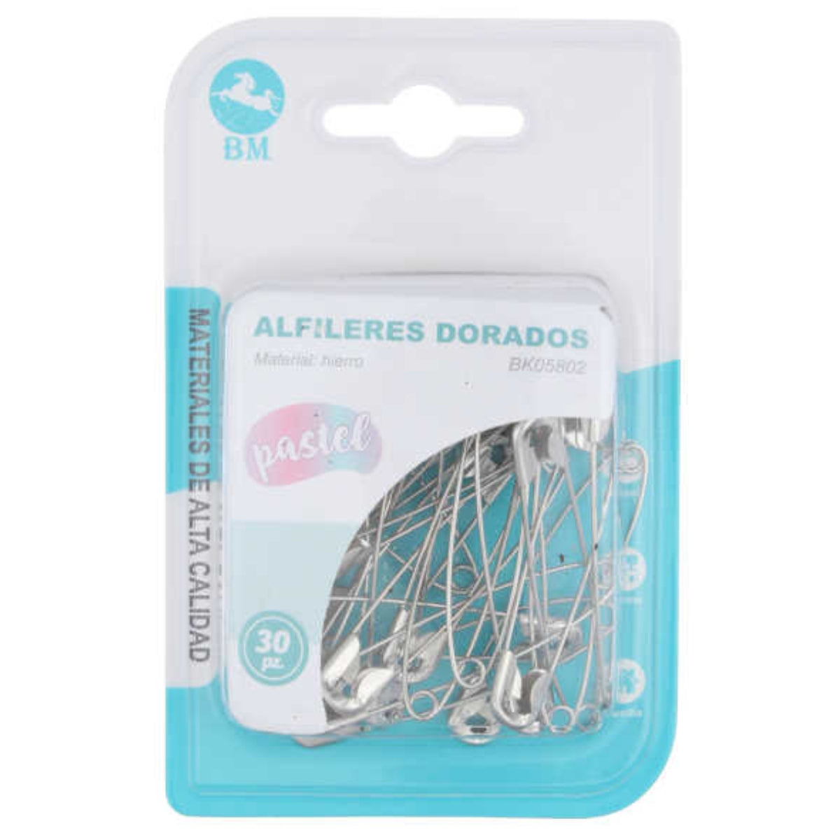 Alfileres Plateados 4#, 30 Piezas, Versatilidad para Manualidades y Costura