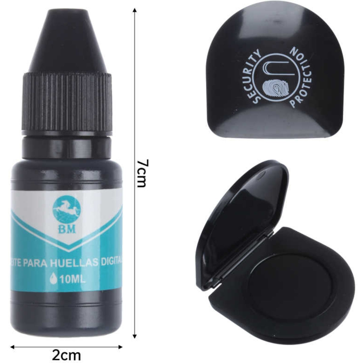 Set Huellero Grande + Tinta 10ml para Huellas Dactilares