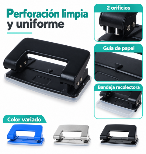 Detalles de perforadora compacta con guía y bandeja recolectora